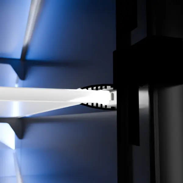 LED-Lichtleiste M600 als Glasbodenträgerprofil – Aufnahme von Glasböden mit integrierter Beleuchtung von DWD Concepts