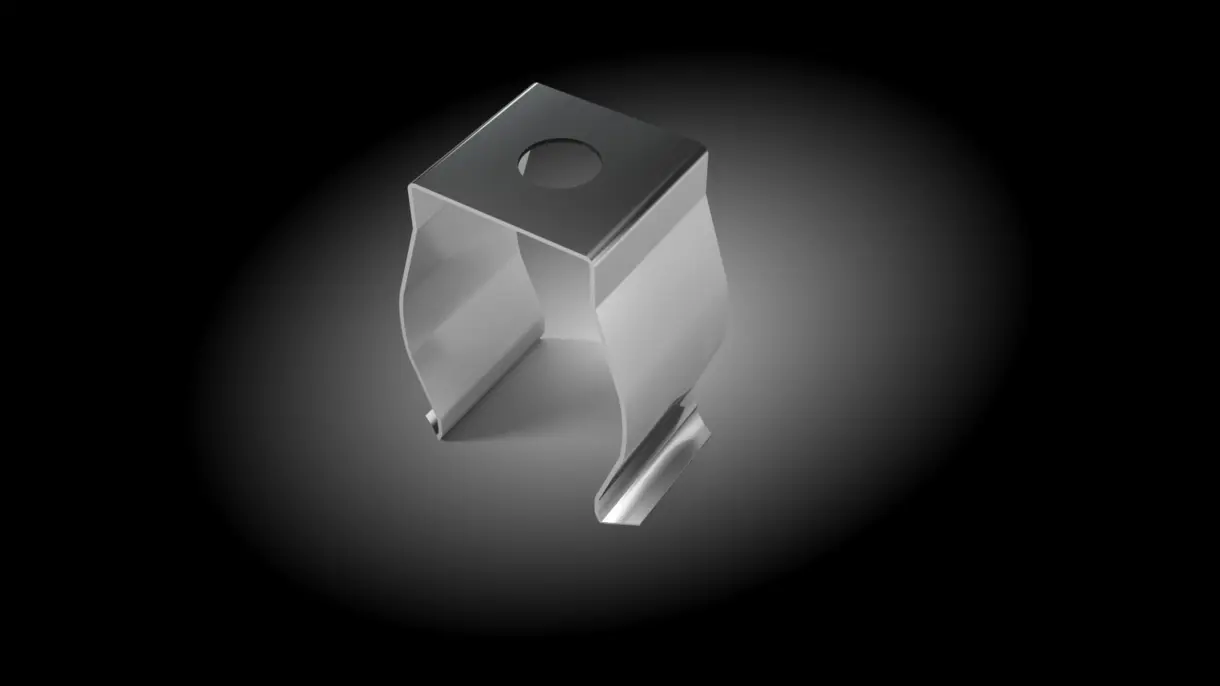 Anschraubbarer Federstahlclip zur Befestigung der LED-Lichtleiste GALLERY an Holzfachböden – stabile Montagelösung von DWD Concepts