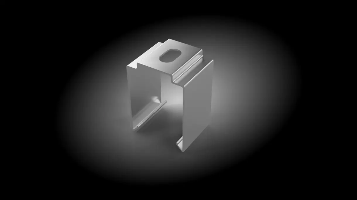 Anschraubbarer Federstahlclip zur Befestigung der LED-Lichtleiste RIPPS an Holzfachböden – stabile Montagelösung von DWD Concepts